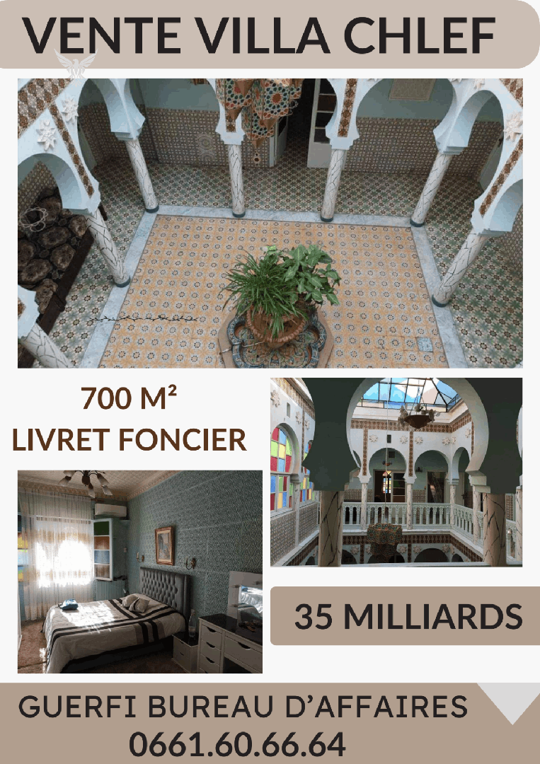 VENTE VILLA CHELAF