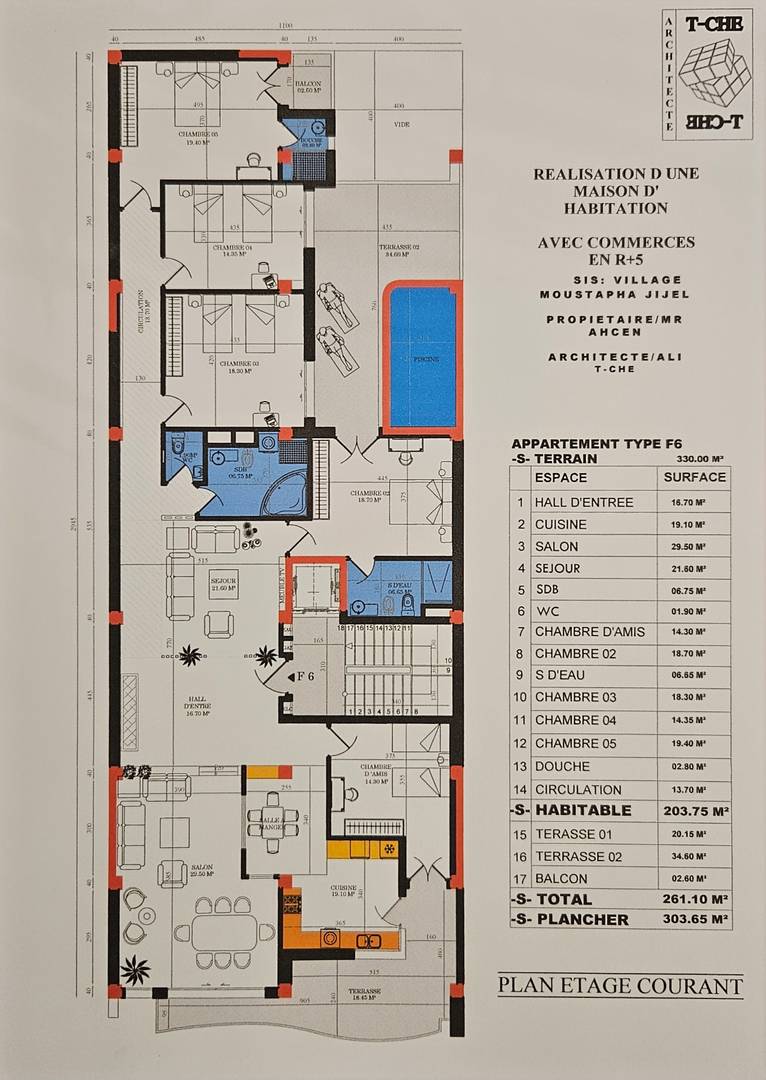 Appartement F7 luxe au centre ville de jijel