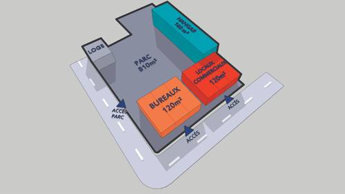 Bureaux . Local commercial . Hangar. Parc