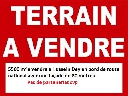 Vente terrain a Hussein Dey