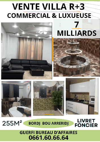 VENTE VILLA R+3 COMMERCIAL ET LUXUEUSE