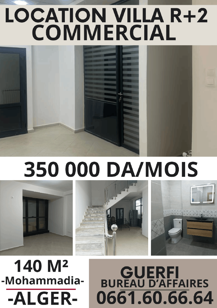 LOCATION VILLA R+2 COMMERCIAL
