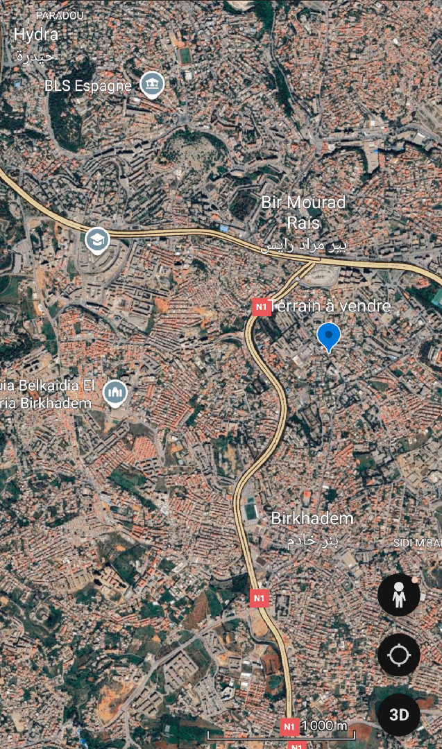 🏡🏗️👷 Villa sur Terrain constructible exceptionnel à Alger – Quartier Les Vergers (Bir-Khadem)