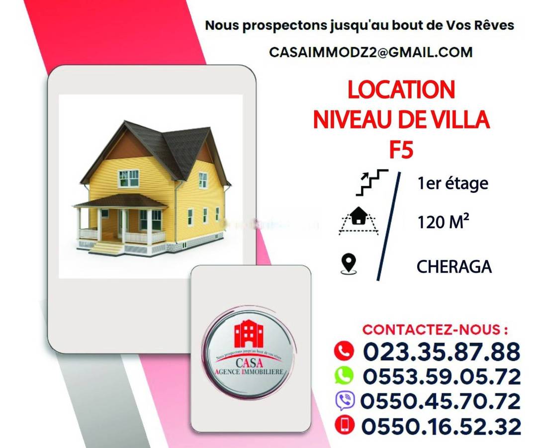 Location Niveau de villa F5 Cheraga