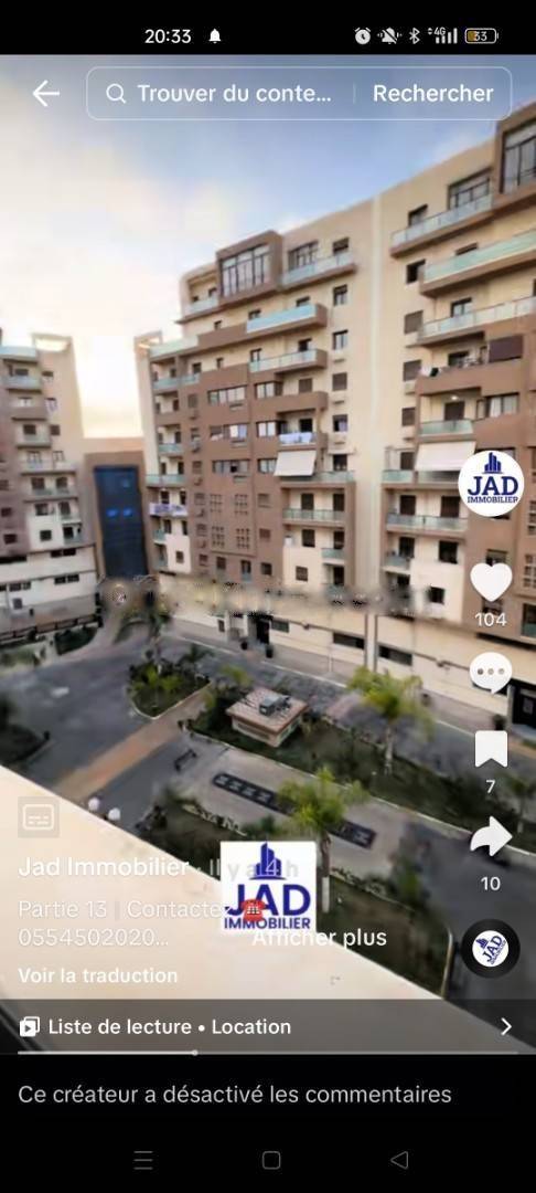 Location Appartement F4 Cheraga