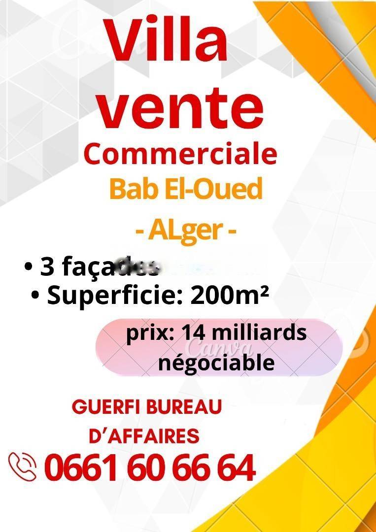 Vente villa bab el oued