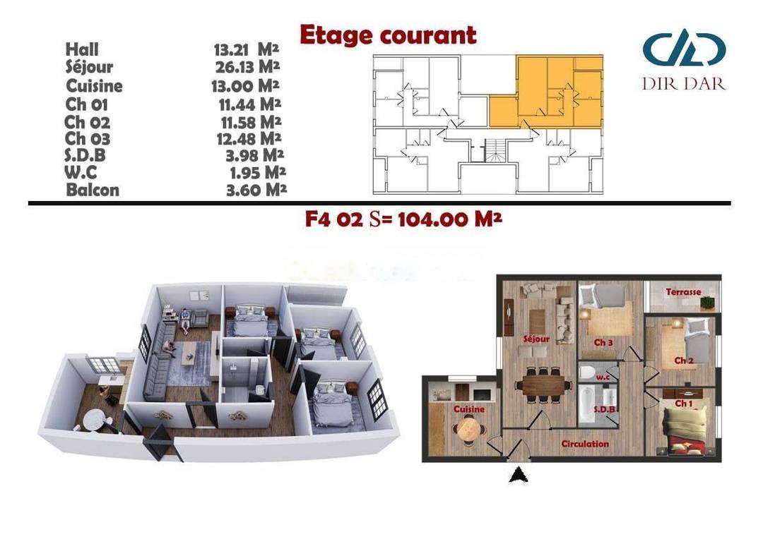 Vente Appartement F4 Cheraga