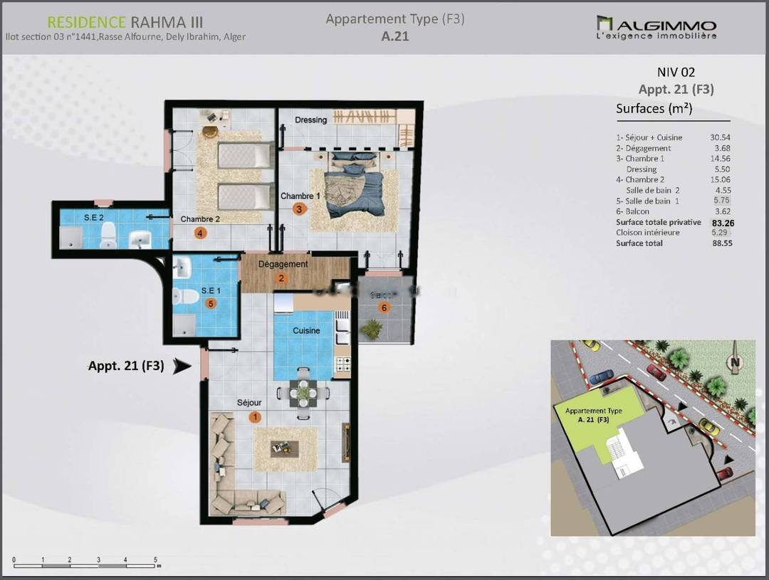 Vente Appartement Dely Ibrahim