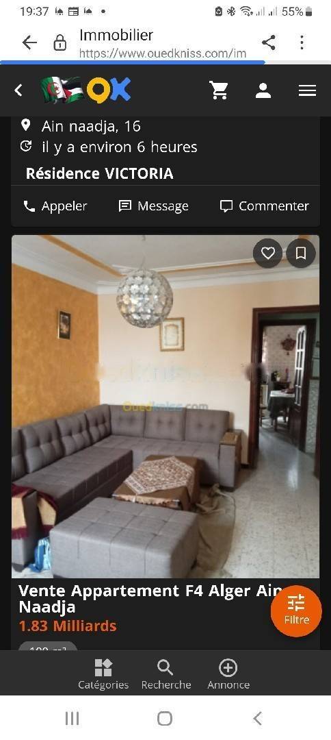 Vente Appartement F4 Djasr Kasentina