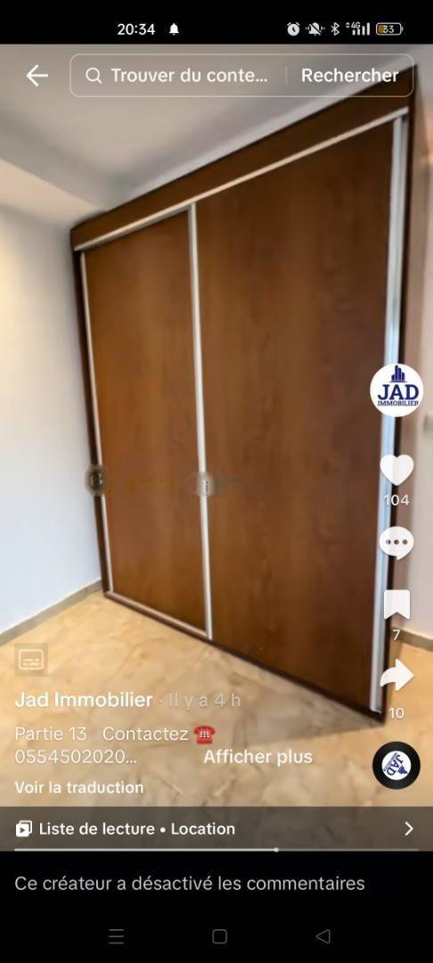 Location Appartement F4 Cheraga