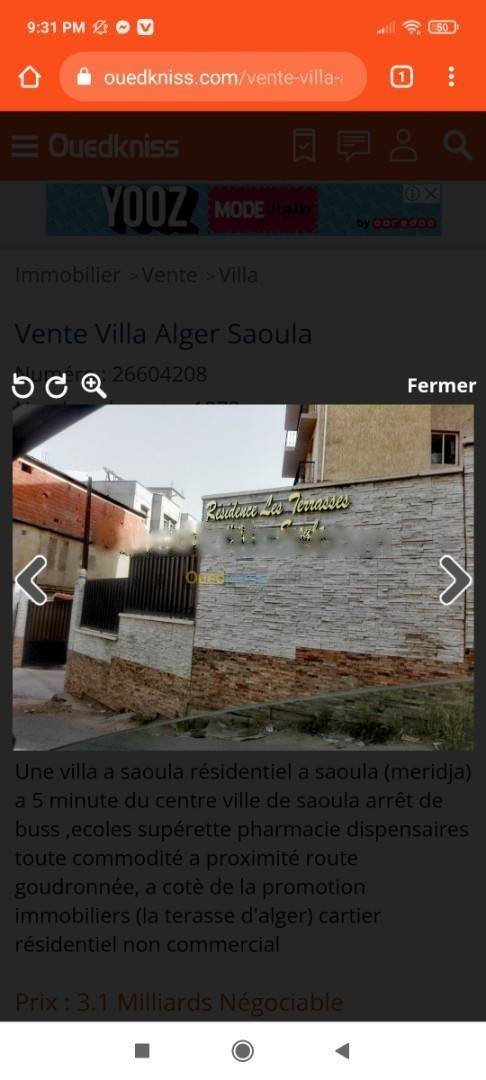 Vente Villa F08 Saoula