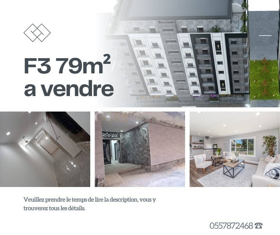  Vente appartement f3 bordj el kiffan