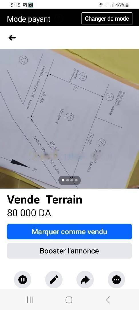 Vente Terrain Douera