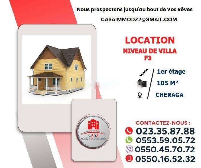 Location Niveau de villa F3 Cheraga