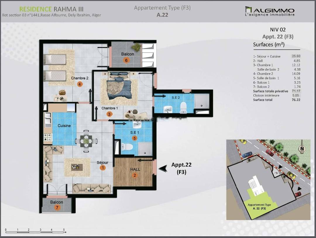 Vente Appartement Dely Ibrahim