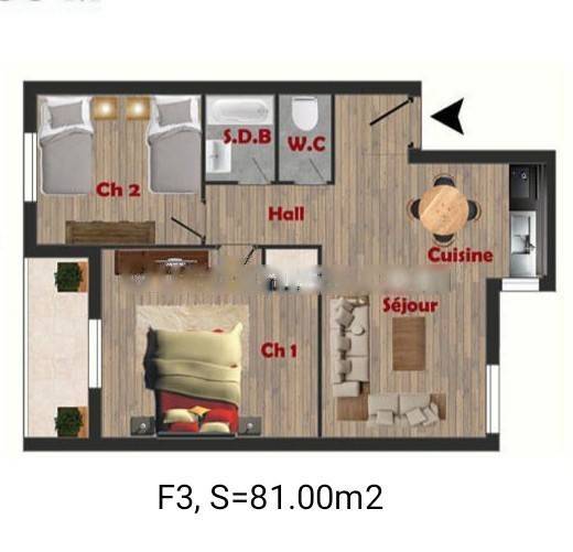 Vente Appartement F3 Cheraga