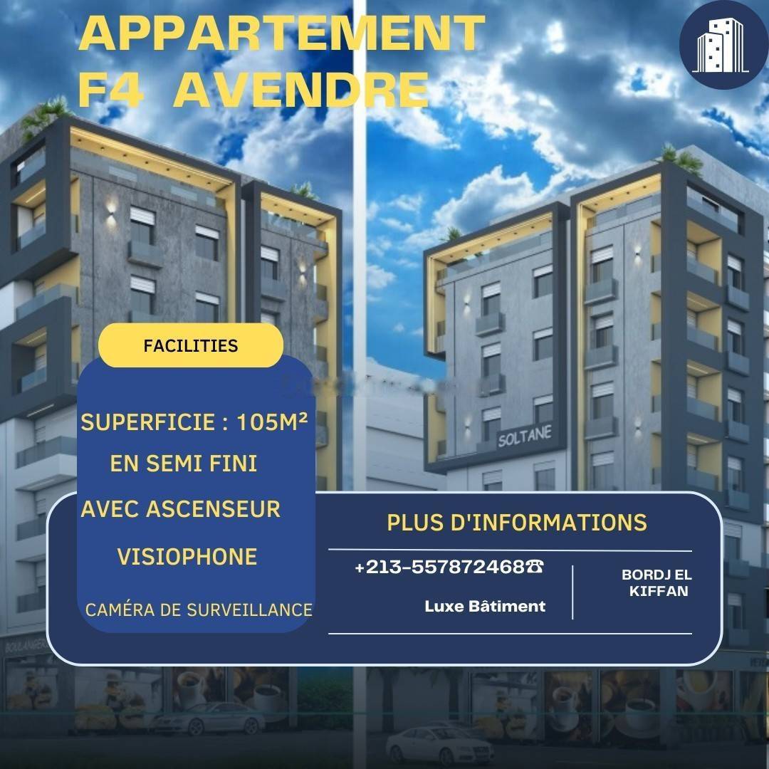 Vente Appartement F4 Bordj El Kiffan
