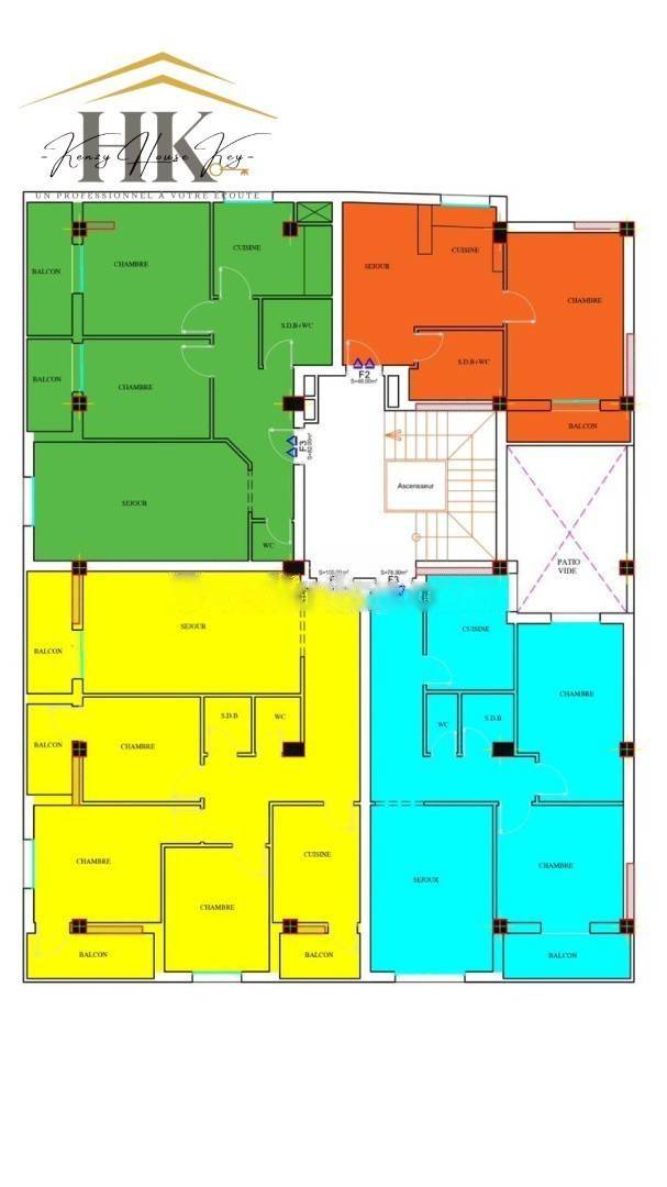 Vente appartement f4 el marsa