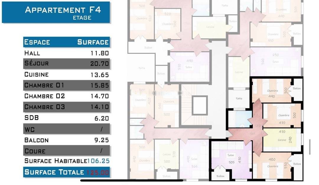 Vente Appartement F4 Bordj El Bahri