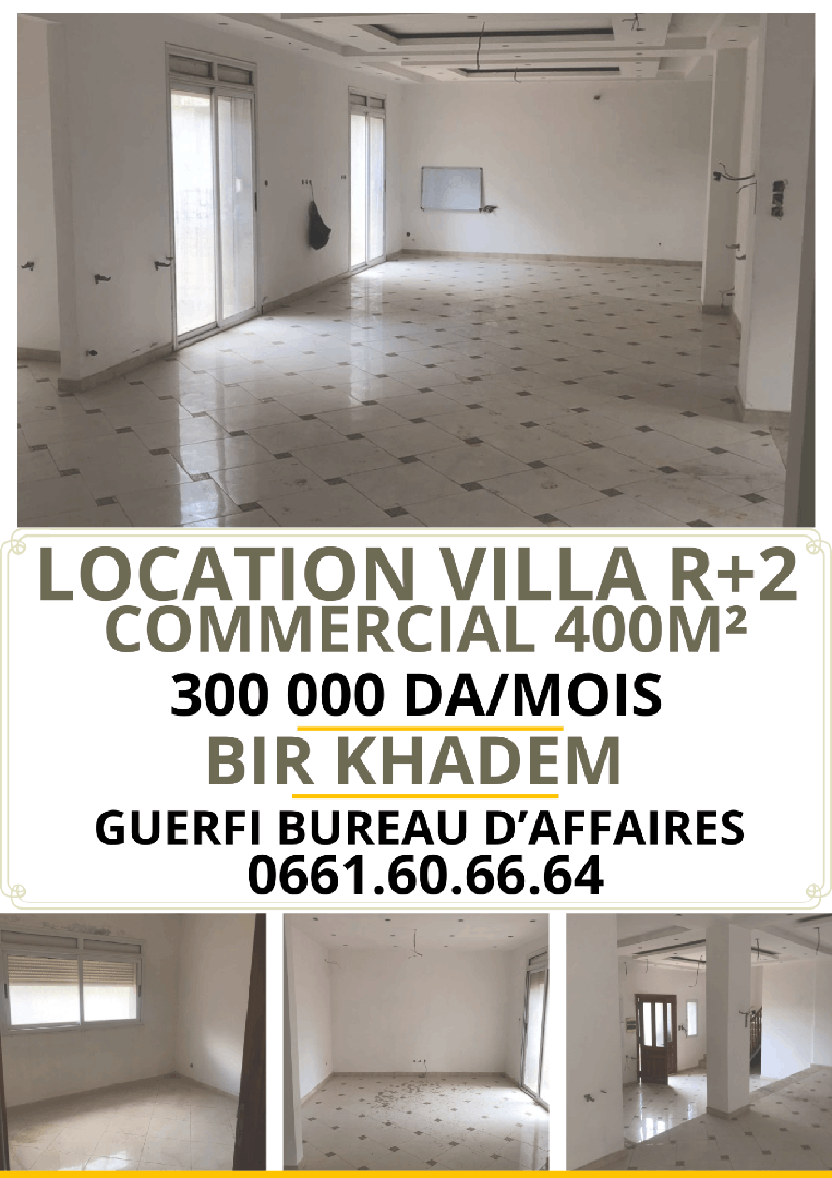 LOCATION VILLA R+2 COMMERCIAL