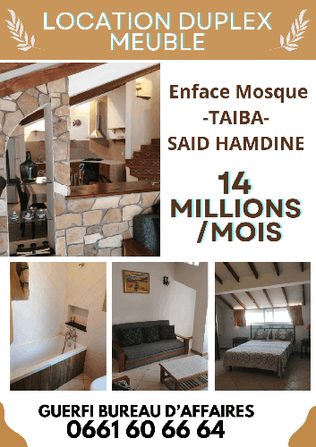 LOCATION DUPLEX MEUBLE