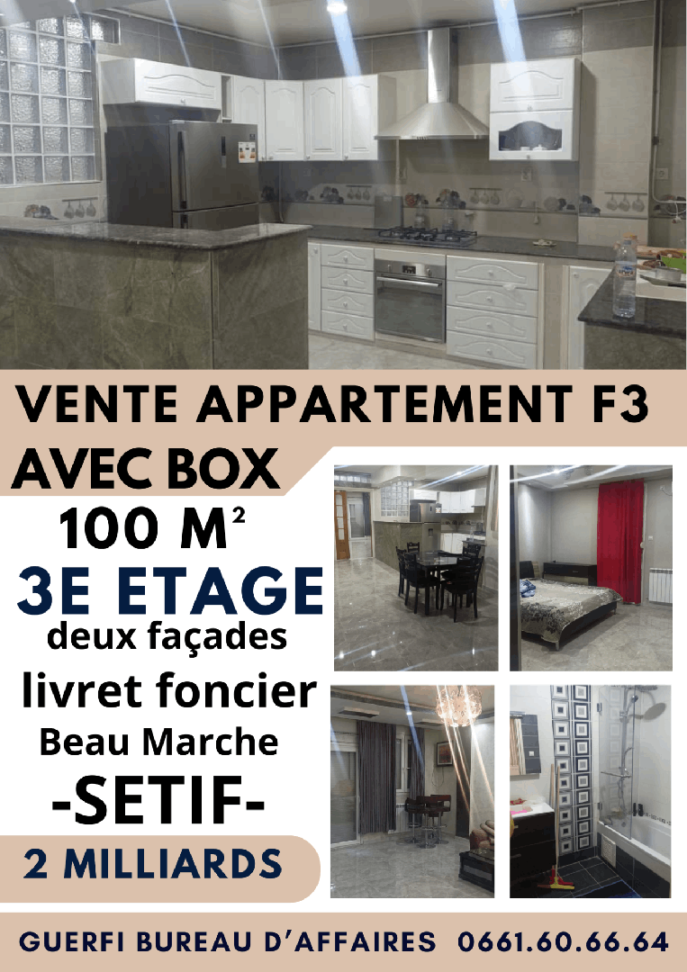  Vente appartement f3 avec box