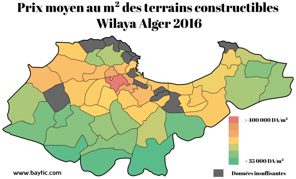 Les prix des terrains dans la wilaya d’Alger en 2016 Beytic, site algérien d'annonces immobilières Les prix des terrains dans la wilaya d’Alger en 2016 Beytic, site algérien d'annonces immobilières